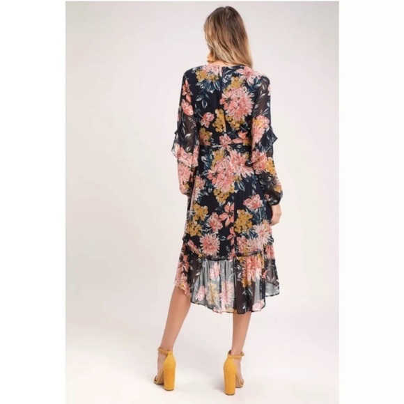 Lulus Alana Floral Ruffle Midi Dress - Picture 2 of 5